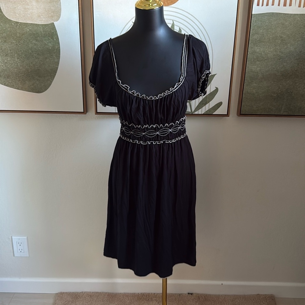 Max Studio Black Dress with White Accents